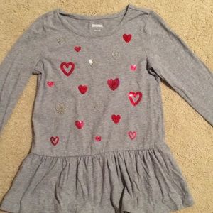 Girls Gymboree long peplum Valentine heart shirt